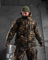 Тактический зимний маскировочный костюм на синтепоне сухая трава Комплект куртка комбинезон мембранный алова XL