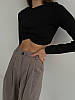 Трендові жіночі брюки палаццо зимовий трикотаж Bld461, фото 10