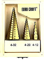 Набір ступінчастих свердел Euro Craft від 4 до 32 мм