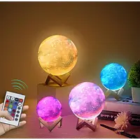 Большой сенсорный Ночник Светильник 3D луна Moon Touch Control 15 см, 5 режимов, 5 цветов, Настольная лампа