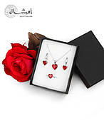 Комплект посрібних прикрас "Серце" підвіска, кільце, сережки — S925 проби EGYPT SILVER