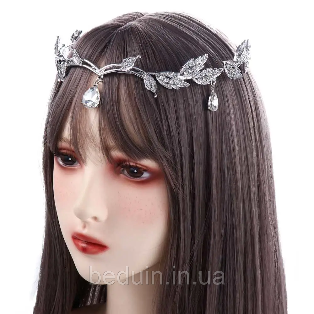 Ельфійська Вінок діадема на голову "Anorsel" для фотосесії - срібляста Aushal Jewellery