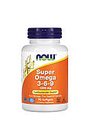 Now Foods, Super Omega 3-6-9, Омега-3-6-9, жирні омега кислоти, 1200 мг, 90 капсул