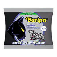 Приманка для уничтожения грызунов Багира - парафиновые брикеты 200 гр Ukravit / Укравит
