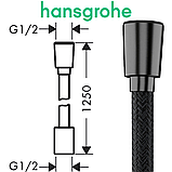 Душевой шланг hansgrohe Designflex 125 см черный матовый хром Brushed Black Chrome 28220340, фото 3