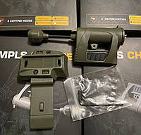 Ліхтар із кріпленням на каску шолом ОЛИВА, військовий армійський ліхтарик Princeton Tec Charge MPLS тактичний