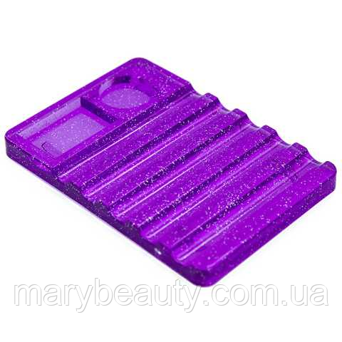 Підставка під пензлики пластикова з палітрою, фіолетова, фото 1