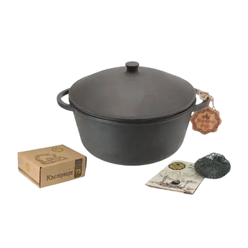 Каструля чавунна лита 3л з чавунною кришкою Т402С1УК Майстерня