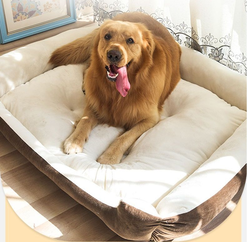 Лежанка для собак з прикусною мотузкою Pet Style "Кісточка" Коричнева 40х30, фото 1