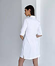 Красивий жіночий медичний халат на кнопках з коміром, фото 2