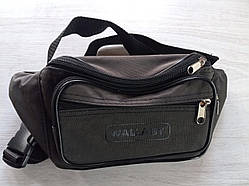 Сумка- пояс поясна сумка Wallaby 2907 чорно-сіра жатка