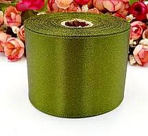 Стрічка атласна. Колір — оливковий. Ширина — 5 см, довжина — 23 м