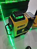 Лазерний рівень 4D DEWALT (16 ліній) зелений промінь, два акумулятори, в кейсі, фото 2