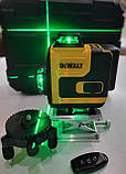 Лазерний рівень 4D DEWALT (16 ліній) зелений промінь, два акумулятори, в кейсі, фото 3