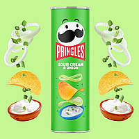 Чипсы Pringles Sour Cream & Onion 165г. (Принглс Сметана и лук)