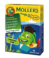 Моллерс Молерс рибки Mollers Omega-3 Fish 36 шт желейок, смак фруктовий