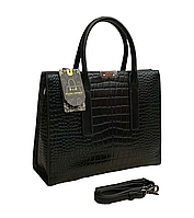 Женская кожаная сумка черная Polina & Eiterou 1145