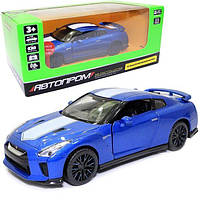 Металлическая гоночная машинка Автопром Nissan GTR R35 50th Anniversary Edition в масштабе 1:32 на батарейках