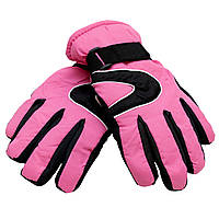 Детские лыжные перчатки, размер 13, розовый, плащевка, флис, синтепон (517106)