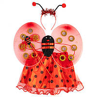 Карнавальний костюм для дівчинки Сонечко, 4-8 років, червоний (518134)