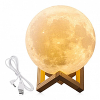 Настільний нічник світильник Місяць Magic 3D Moon Light акумуляторний кольоровий світильник нічник із пультом 13 см