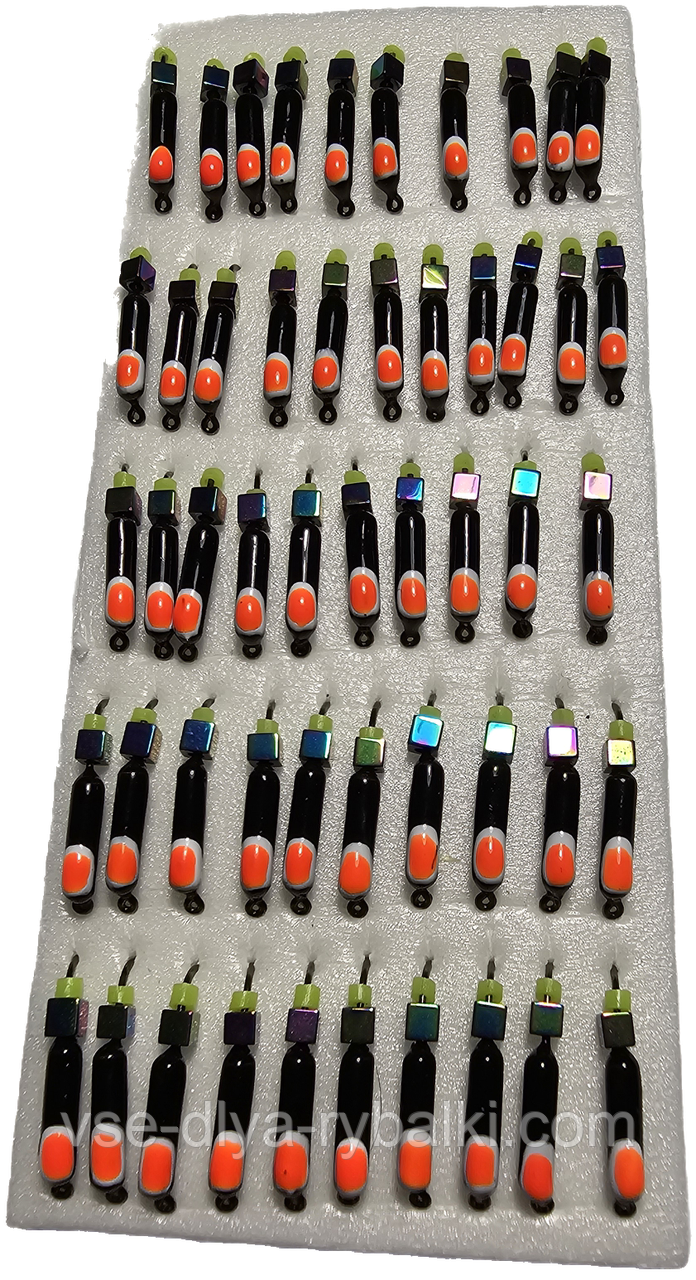 Блешня вольфрамова чорна з помаранчевою точкою цвяхокубик хамеліон 0,5 г, фото 1