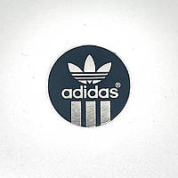 Нашивка круглая Adidas Адидас 45 мм (черная/серебро)