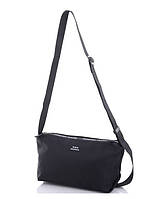 Стильна сумка жіноча плащівка з довгою ручкою чорна