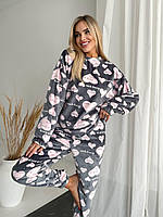 Пижама женская кофта штаны махровая комплект домашний 42-44, 46-48, 50-52, 54-56
