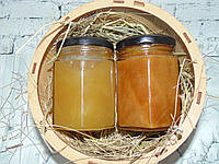 Подарунковий набір меду у деревяній коробці 2шт