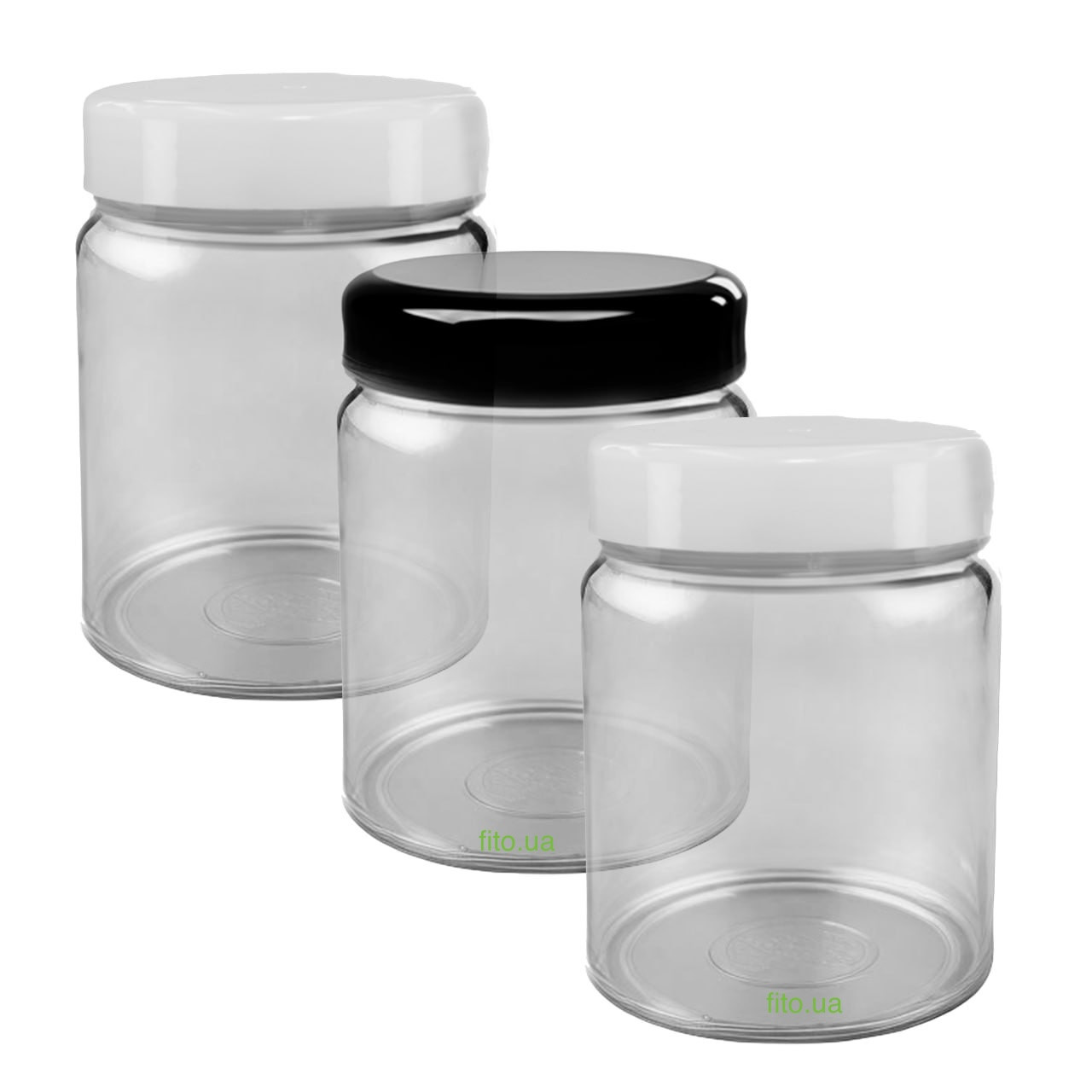 Набір баночок для спецій 250 мл 3 шт. (2 білі + 1 чорна кришка), фото 1