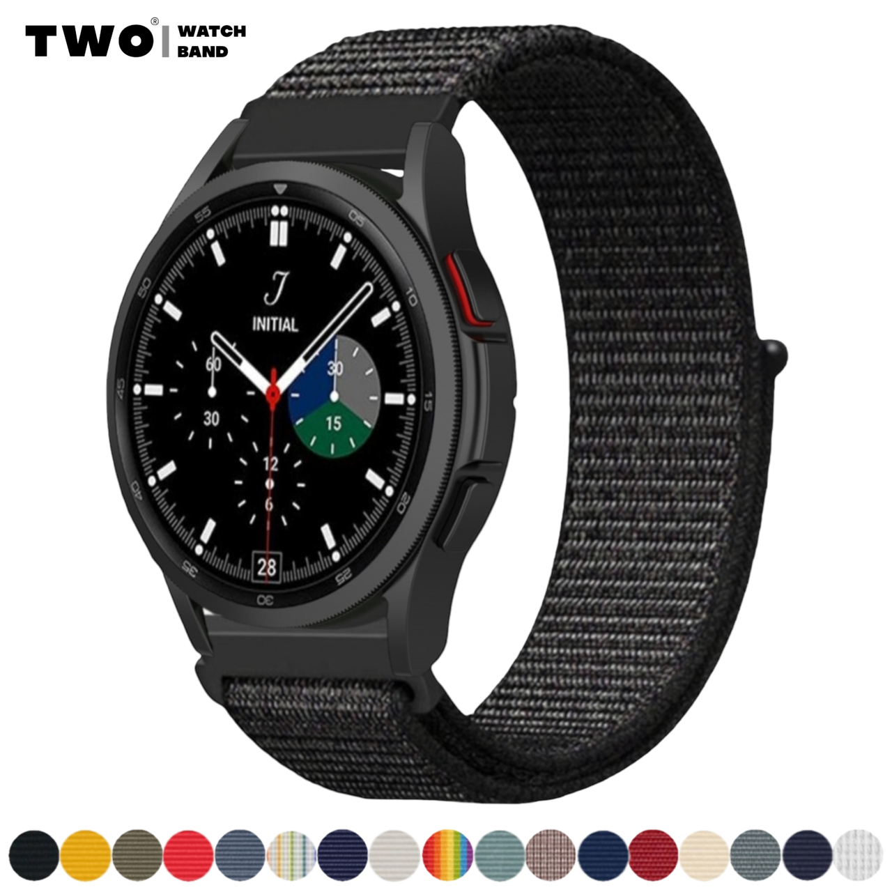 Ремінець для Samsung Galaxy Watch 4 Classic 40mm/42mm/46mm нейлоновий Чорний