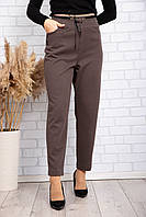 Стильные женские брюки Estensivo коричневые большие размеры