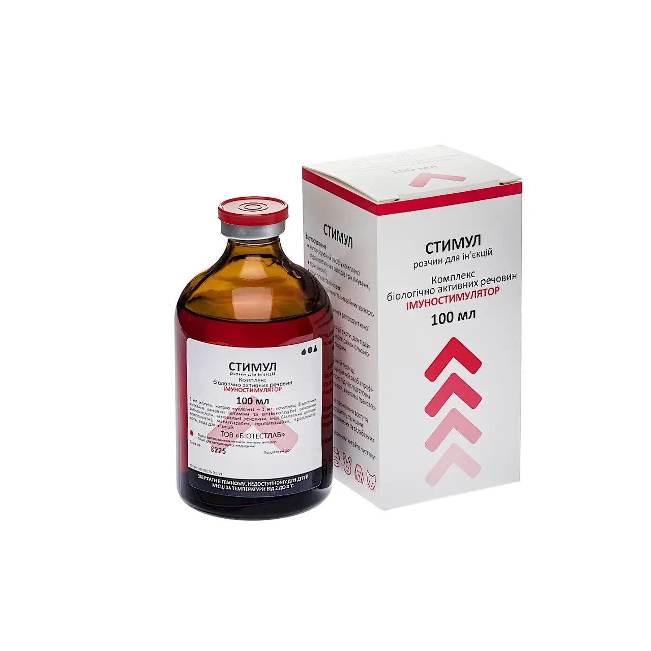 Розчин BioTestLab Стимул при анеміях гіповітамінозах інфекційних захворюваннях для тварин 100 мл, фото 1