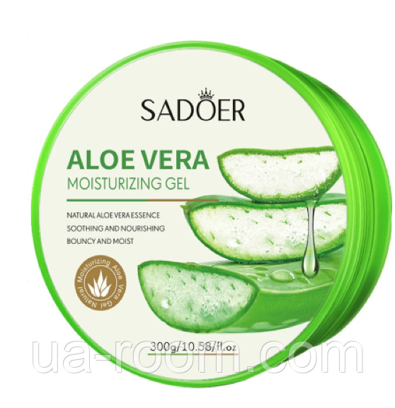Гель с алое Sadoer Aloe Vera Moisturizing Gel успокаивающий и увлажняющий, 300 г.