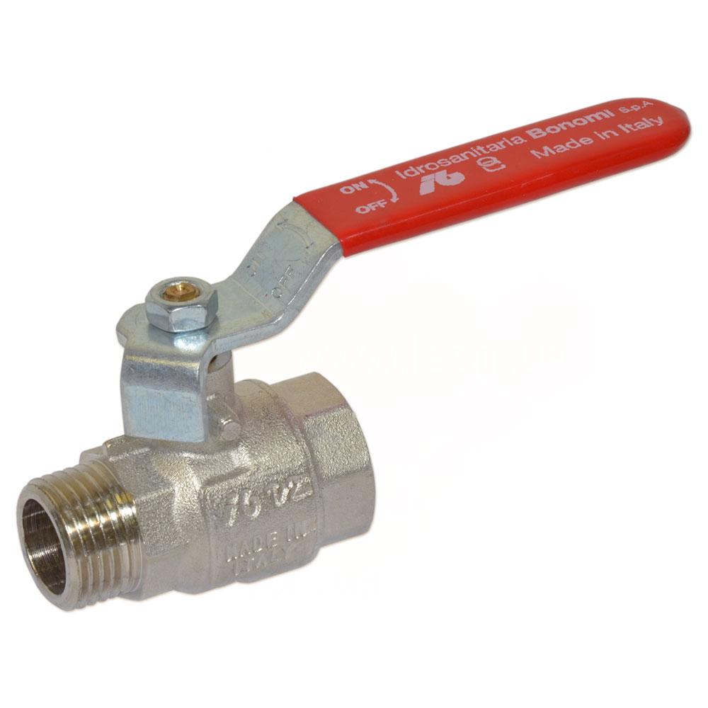 Кран кульовий латунний Bonomi Tamigi DN 3/4" (PN 40) внутрішній-зовнішній (Італія) 76050106R, фото 1