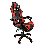 Компютерне крісло EC GAMING KO24CZE ЧОРНО-ЧЕРВОНЕ Геймерське крісло з підніжкою і 2 подушками до 150кг, фото 8