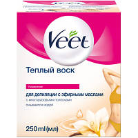 Воск для депиляции Veet теплый с эфирными маслами 250 мл (5003267101058) d