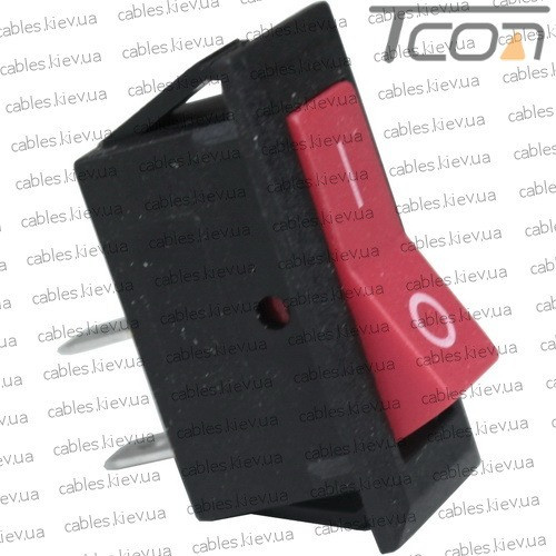 Выключатель клавишный KCD3-101, красный, Daier, фото 1