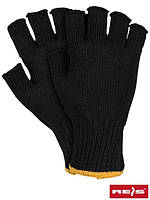 Рукавички утеплені з товстого трикотажу з відкритими пальцями REIS Чорні