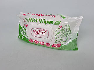 Волога серветка 120 шт. "WET WIPES" клапан (1 пачка)