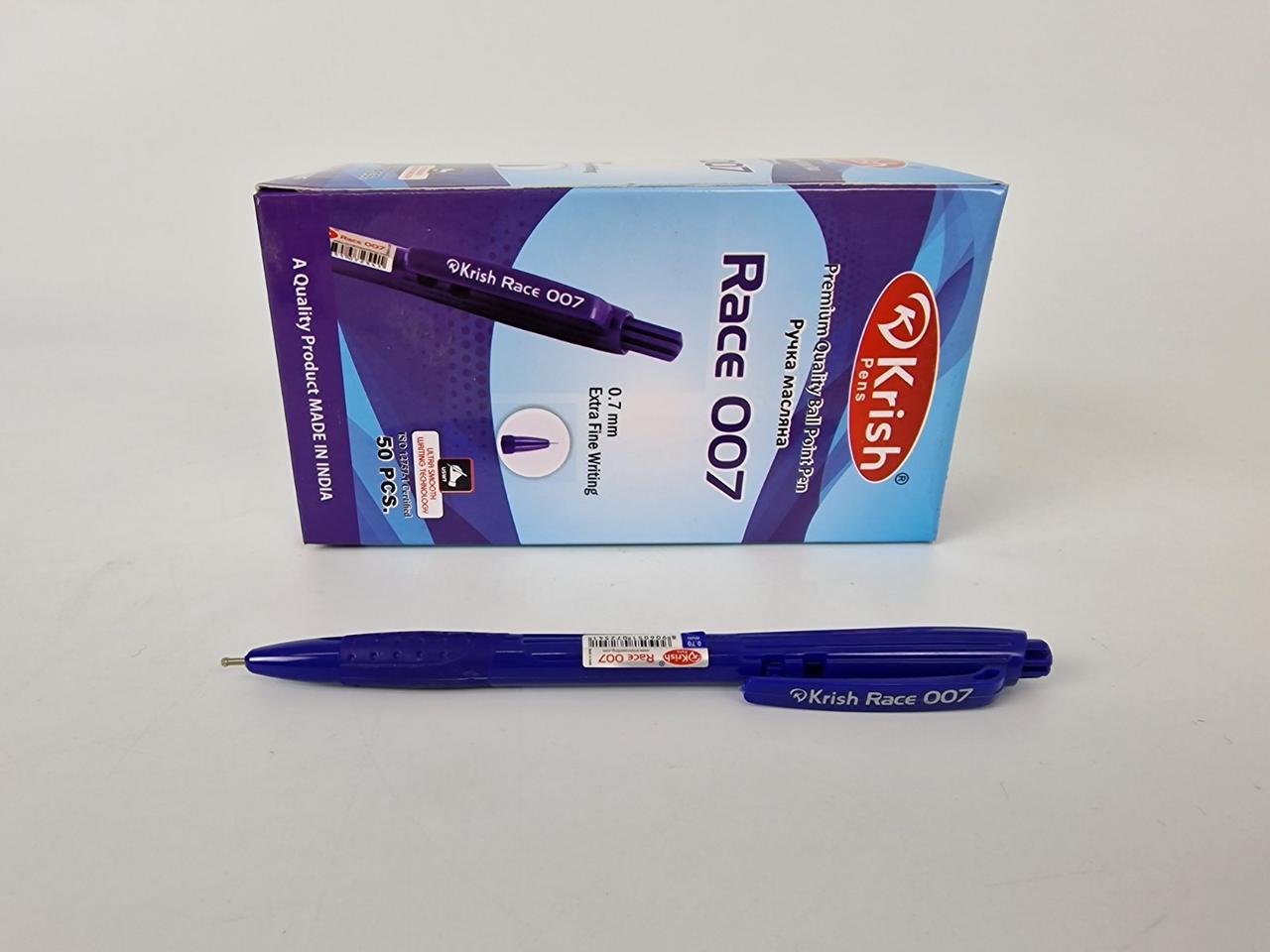 Ручка кулькова автоматична "KrishA+ RACE" 0.7mm СИНЯЯ (50 шт.), фото 1
