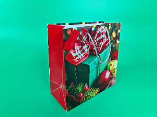Пакети паперові подарункові, новорічні Квадрат 23*24*10 — 31 (12 шт.)
