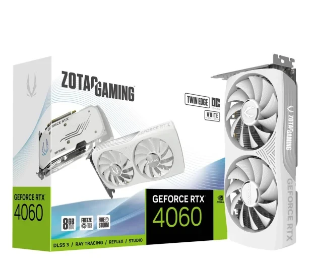 Видеокарта Zotac GeForce RTX 4060 8GB Twin Edge OC White Edition (ZT-D40600Q-10M)