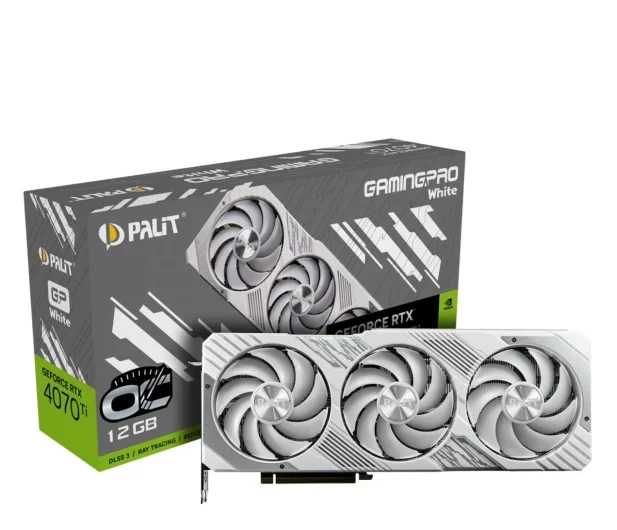 Видеокарта Palit GeForce RTX 4070 Ti GamingPro White OC 12GB GDDR6X (NED407TV19K9-1043W)