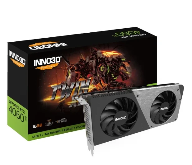 Видеокарта INNO3D GeForce RTX 4060 Ti 16GB TWIN X2 OC (N406T2-16D6X-178055N)