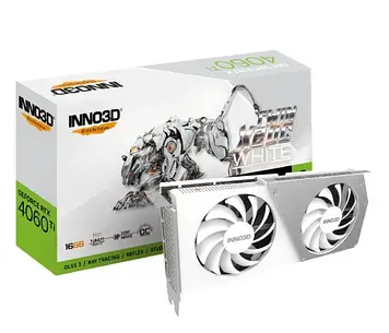 Видеокарта Inno3D GeForce RTX 4060 Ti Twin X2 OC White 16GB GDDR6 (N406T2-16D6X-178055W)