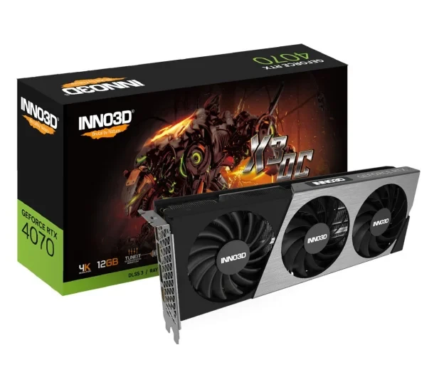 Видеокарта Inno3D GeForce RTX 4070 X3 OC 12 ГБ GDDR6X (N40703-126XX-185252L)