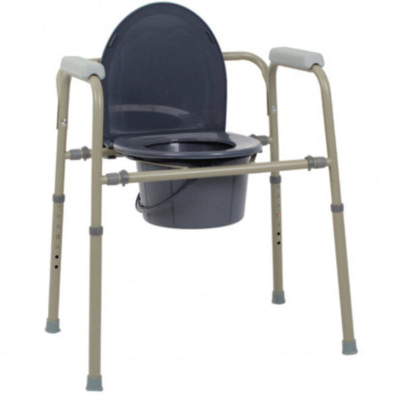 Сталевий розбірний стілець-туалет для людей похилого віку та інвалідів, крісло туалет на ніжках санітарне металеве