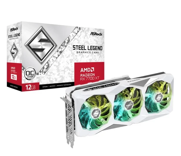 Видеокарта ASRock Radeon RX 7700 XT Steel Legend OC 12 ГБ GDDR6 (RX7700XT SL 12GO)